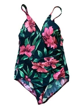 Shape Solver Floral One-Piece Swimsuit in Pink & Green